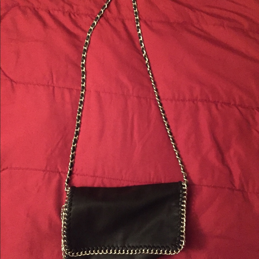 Forever 21 Black crossbody/clutch with silver trim